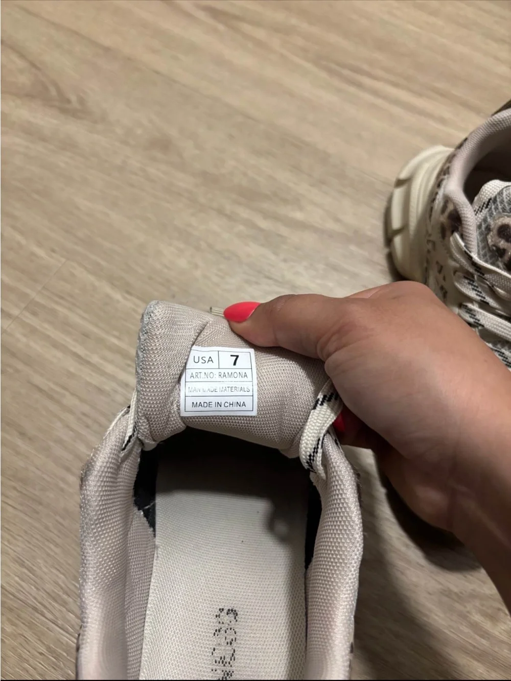 No Boundaries Beige Leopard Print Chunky Sneakers